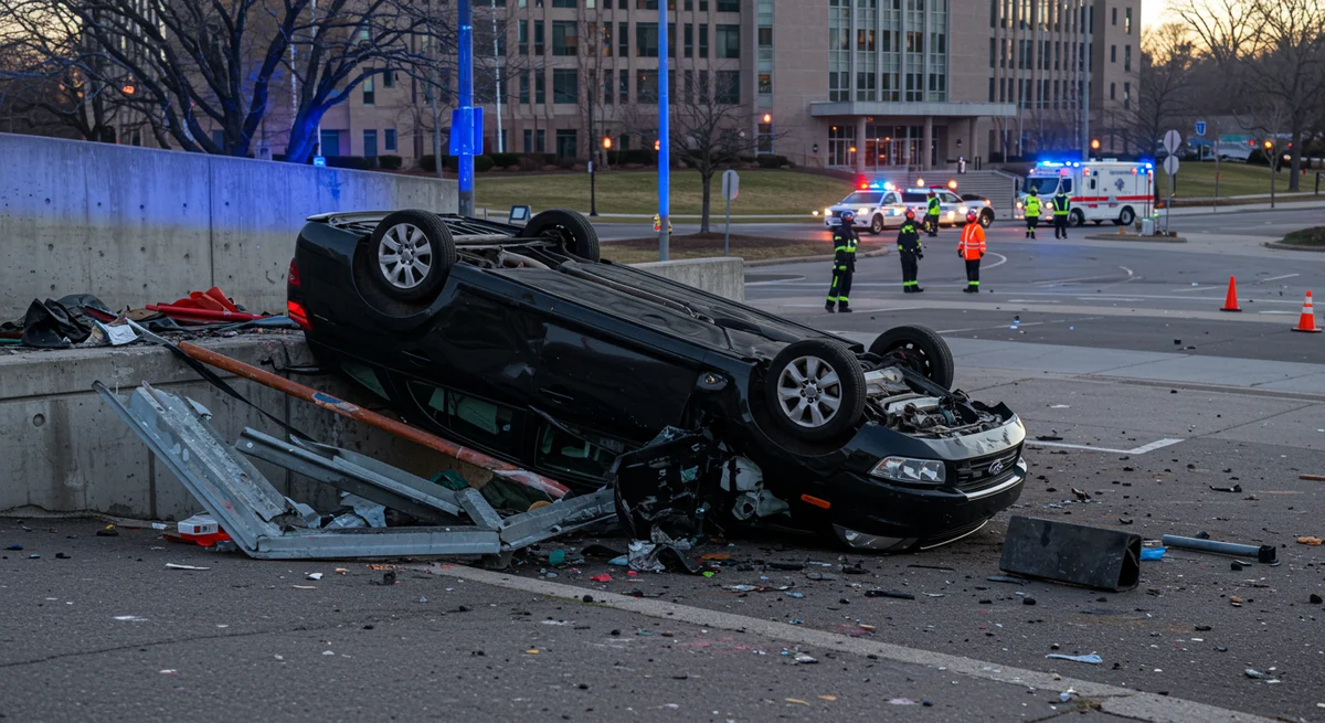 Adliye Otoparkında Akıl Almaz Kaza: Hakim Otomobiliyle 2 Metre Yükseklikten Düştü!