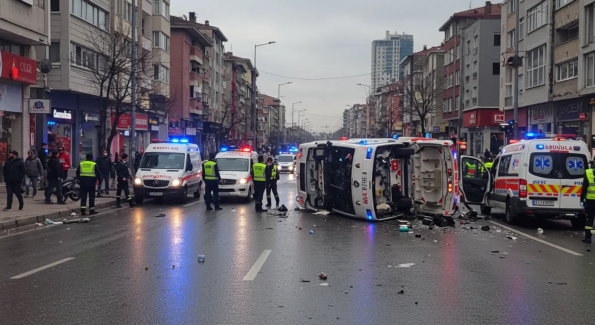 Kağıthane'de Korkunç Kaza: Görev Başındaki Ambulans Devrildi, 4 Yaralı