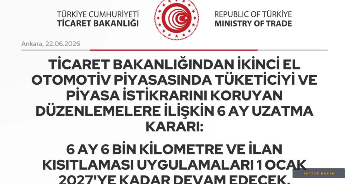 İkinci El Otomotiv Piyasasında Uzatma Kararı: Düzenlemeler 2027'ye Kadar Sürecek