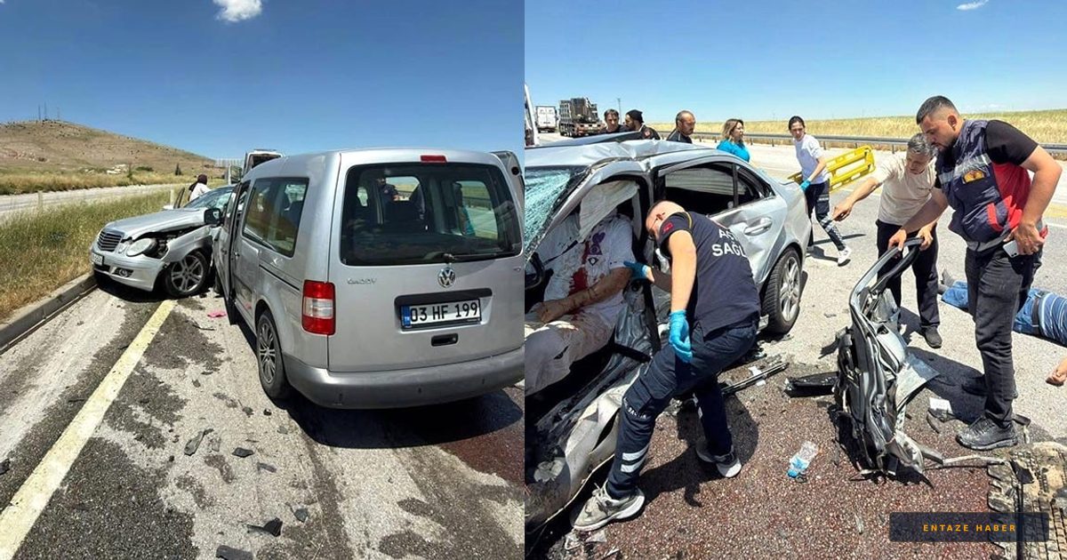 Afyonkarahisar'da Can Pazarı: Kavşakta Feci Çarpışma 1 Ölü, 6 Yaralı