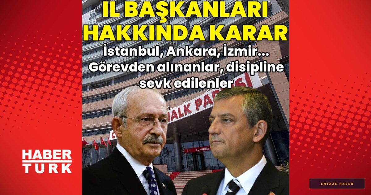 CHP’de Büyük Kriz: 5 İl Başkanı Görevden Alındı, 6 İsim Disipline Sevk Edildi