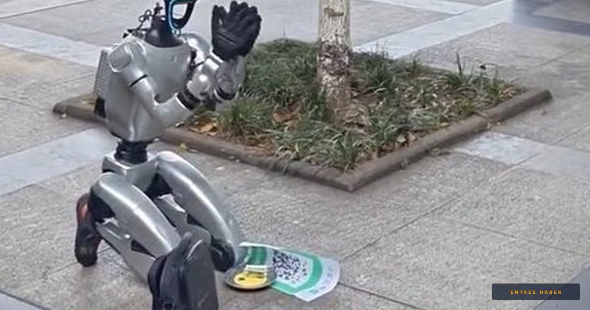 Çin Sokaklarında Şok Eden Görüntü: Dilencilik Yapan İnsansı Robot!