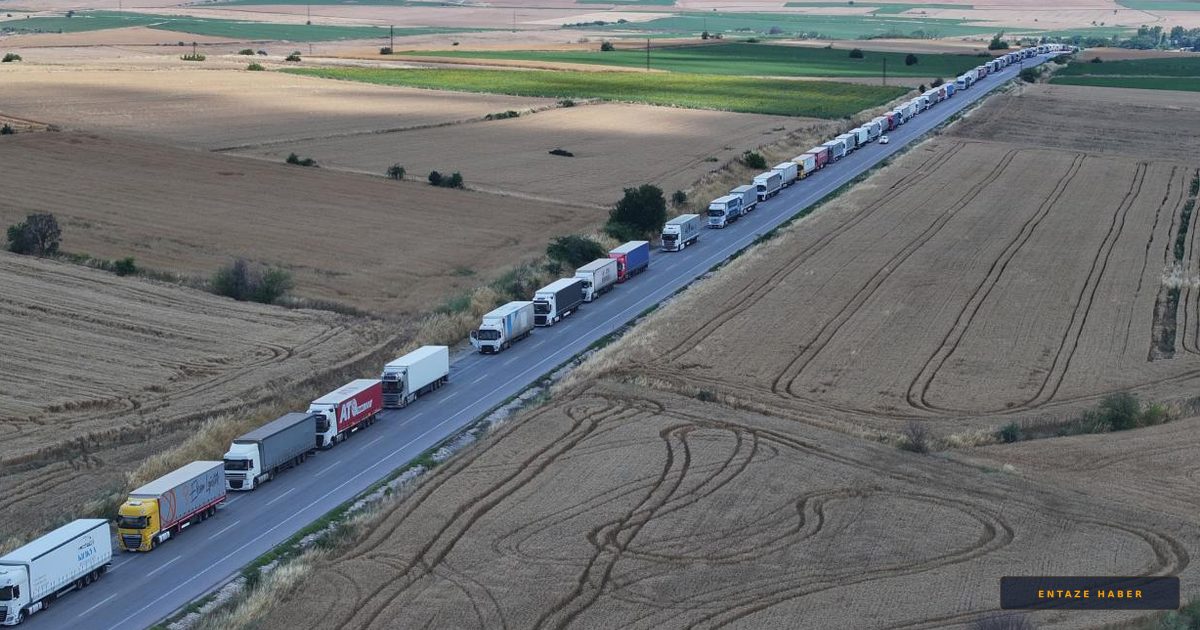 Hamzabeyli’de İhracat Çilesi: 23 Kilometrelik Tır Kuyruğu