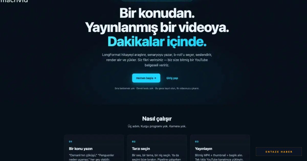 Türk Girişimciden Yapay Zekada Devrim: Videolarınızı Dakikalar İçinde Hazırlayan Machvid Yayında