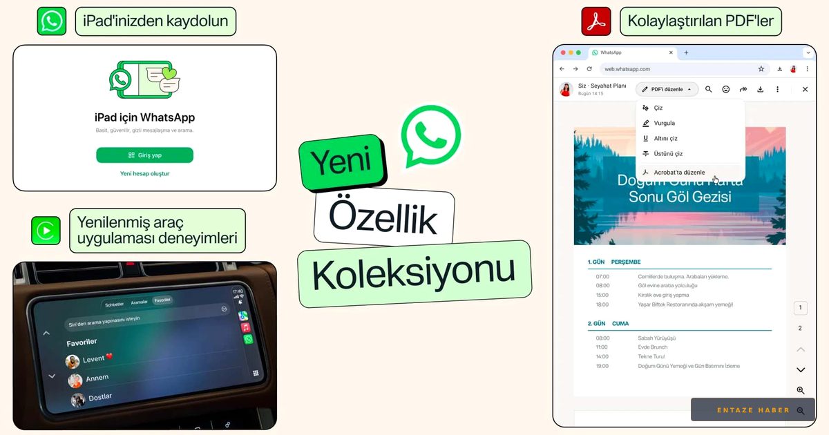 WhatsApp'ta Devrim: iPad'den Kayıt, Araç İçi İletişim ve Yeni Paylaşım Araçları Geldi